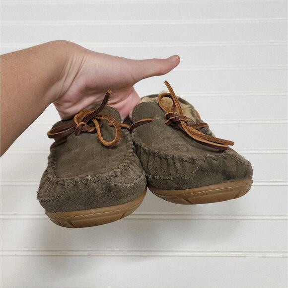 L.L. Bean Men\'s Wicked Good Moccasins Slippers Size 7 Green main image 5